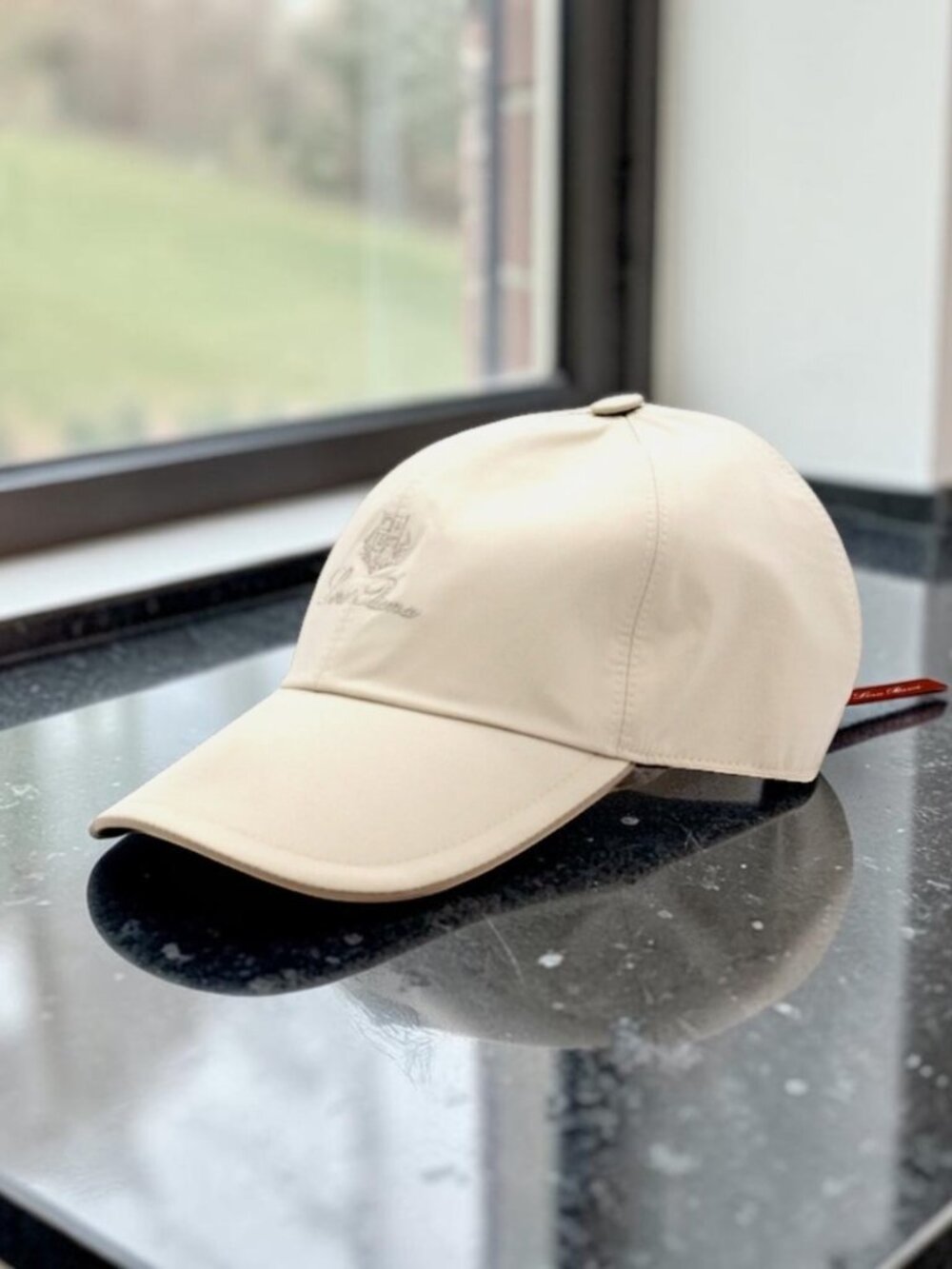 Loro Piana Storm System Baseball Cap Hat, Off White Color Size M